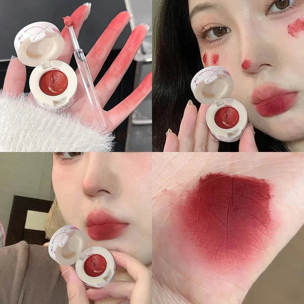 Rynx | 6 Colors Matte Lipstick Canned Pudding Lipstick Pink Lip Gloss Long-Lasting Lip Lacquer Does Not Fade Long-Lasting Lip Makeup Cosmetics