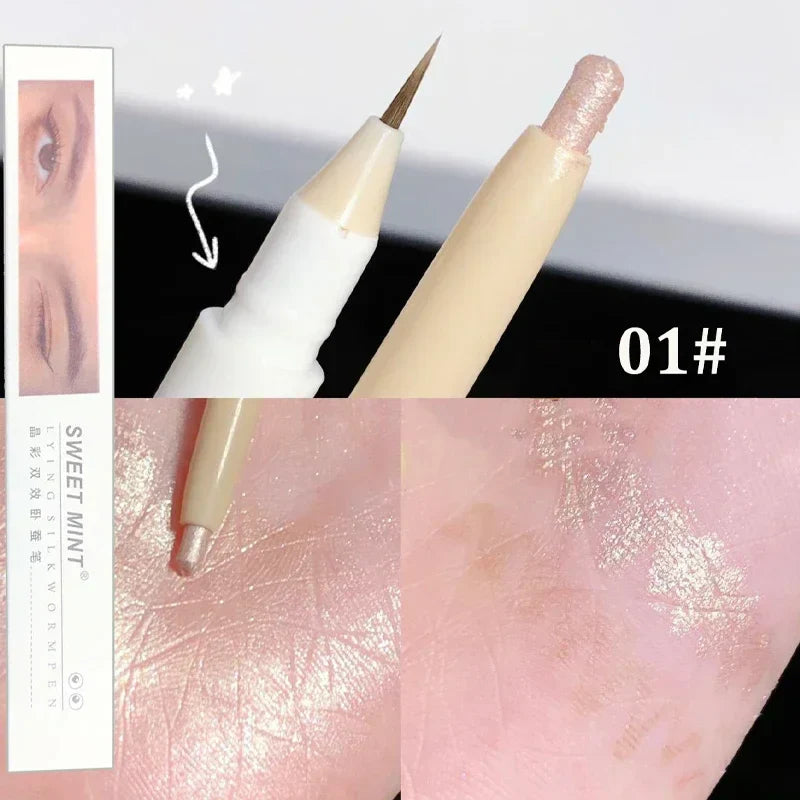 Rynx | Double Head Eyeshadow Eyeliner Silkworm Pencil Matte Pearl Glitter Eyeshadow Liner Pencil Highlighter Pencil Eye Makeup
