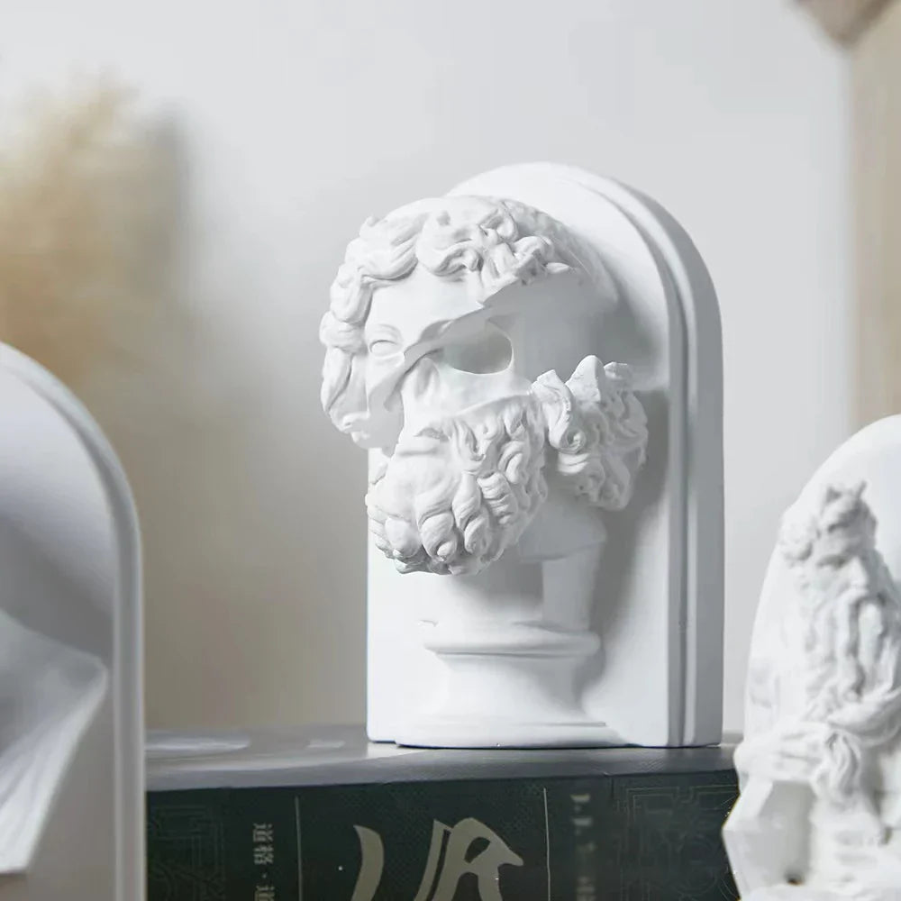 Lisslune | Nordic INS Style Character Plaster Statue DIY Painted Sketch Photography Props Table Decorations Home Art Plaster Decoration