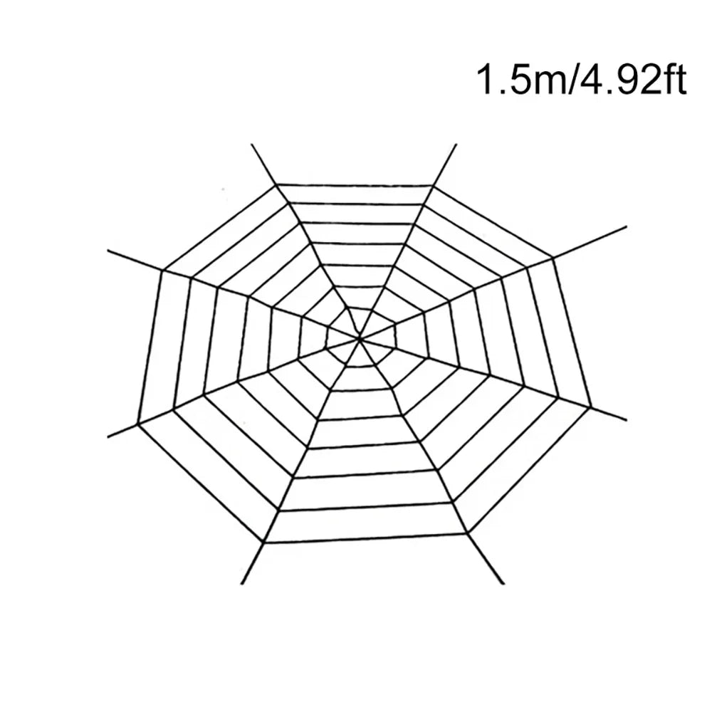 Rynx | 1.5/2.5 m Giant Spider Web Halloween Decorations, White Black Spider Web for Home, Large Horror Stretchable Spider Web for Outdoors