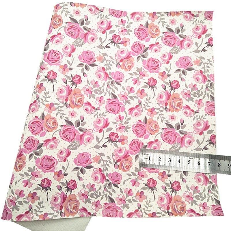 Lisslune | Floral embossed synthetic leather crafting sheet for elegant DIY projects