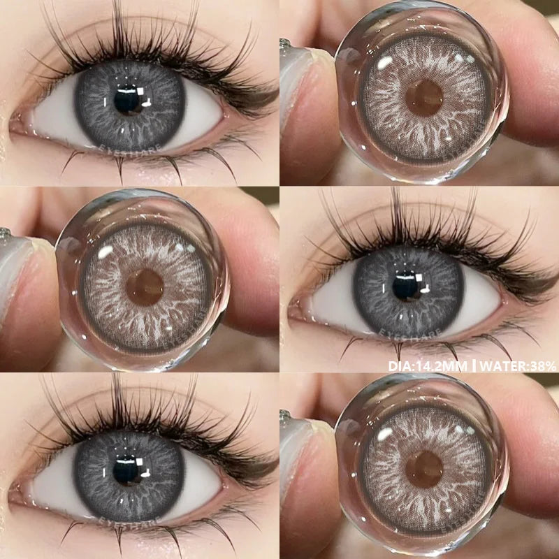 Rynx | New 1 Pair of Contact Lenses in Natural Color for Eyes Blue Lenses Gray Pupil Lens Brown Lens Yearly Cosmetic Green Contacts