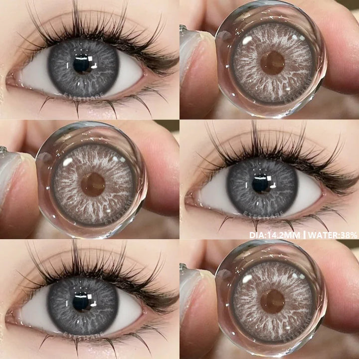 Rynx | New 1 Pair of Contact Lenses in Natural Color for Eyes Blue Lenses Gray Pupil Lens Brown Lens Yearly Cosmetic Green Contacts