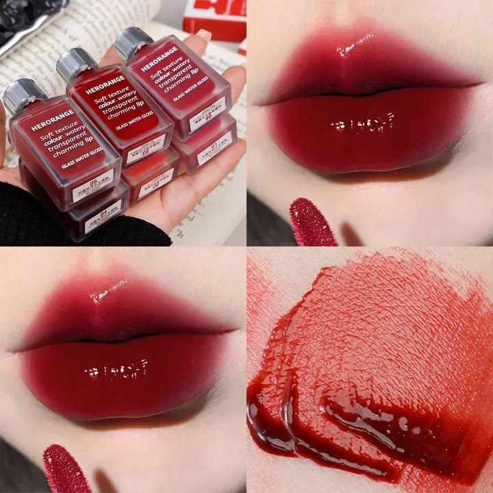 Rynx | Black Mirror Water Light Lip Gloss High Shine Moisturizing Long Lasting No Fading Liquid Lipstick Sexy Red Lips Makeup Cosmetics