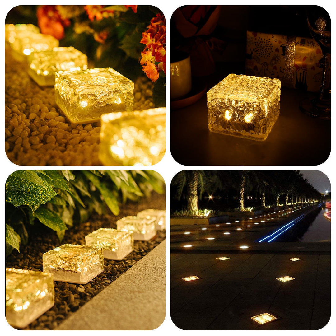 Lisslune | CubeGlow – Weatherproof solar-powered ice cube lamp for stylish garden and terrace atmosphere
