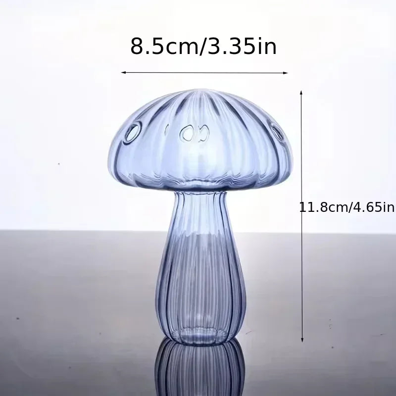 Rynx | Colorful Mushroom Vase Plant Glass Plant Bud Vase Decoration Home Glass Aromatherapy Vase Living Room Dining Room Desk