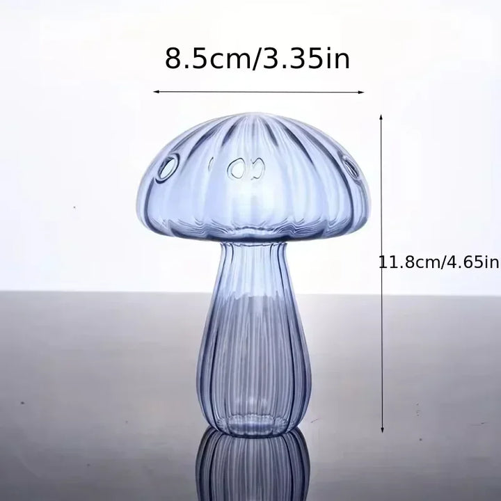 Rynx | Colorful Mushroom Vase Plant Glass Plant Bud Vase Decoration Home Glass Aromatherapy Vase Living Room Dining Room Desk
