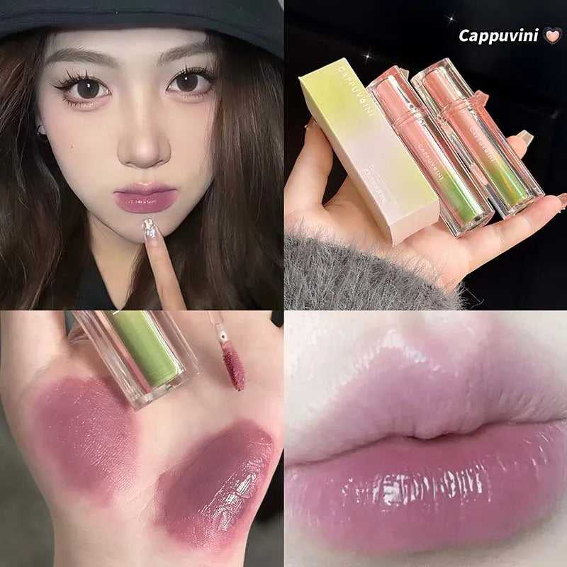 Lisslune | Ice Jelly Glossy Lip Glaze Feuchtigkeitsspendender Glas Lippen Wasser Licht Lippenstift Rose Beere Glasiert Spiegel Lippen Glanz Langanhaltendes Make-up
