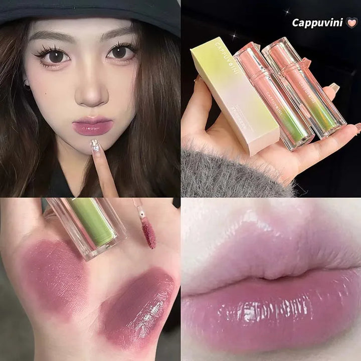 Lisslune | Ice Jelly Glossy Lip Glaze Feuchtigkeitsspendender Glas Lippen Wasser Licht Lippenstift Rose Beere Glasiert Spiegel Lippen Glanz Langanhaltendes Make-up
