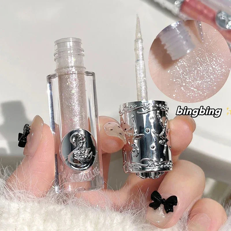 Rynx | 5 Colors Glitter Liquid Eyeshadow Highlighter Waterproof Pearlescent Shimmer Eyeshadow Sequins Lying Silk Moth Makeup Cosmetics