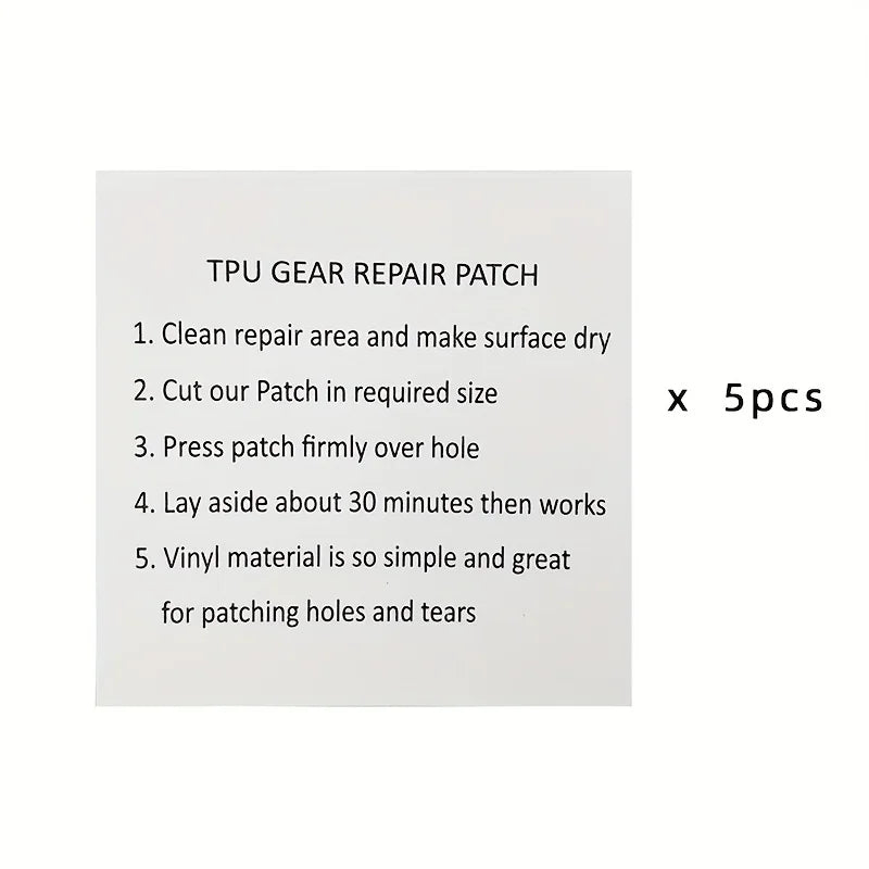 Rynx | 5/10 pcs Outdoor Tool Waterproof TPU Sticker Transparent Patch Repair Kit for Air Mattress, Swim Ring, Tent, Canvas Canopy