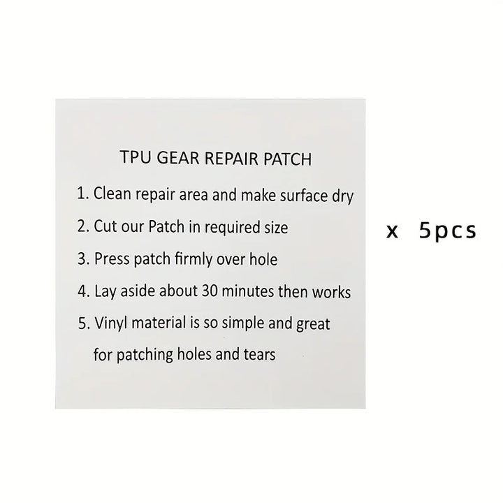 Rynx | 5/10 pcs Outdoor Tool Waterproof TPU Sticker Transparent Patch Repair Kit for Air Mattress, Swim Ring, Tent, Canvas Canopy