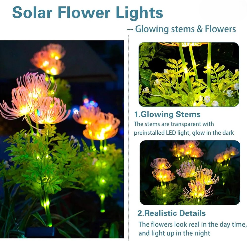 Lisslune | Soft Pink Glow Solar LED Flower Garden Light