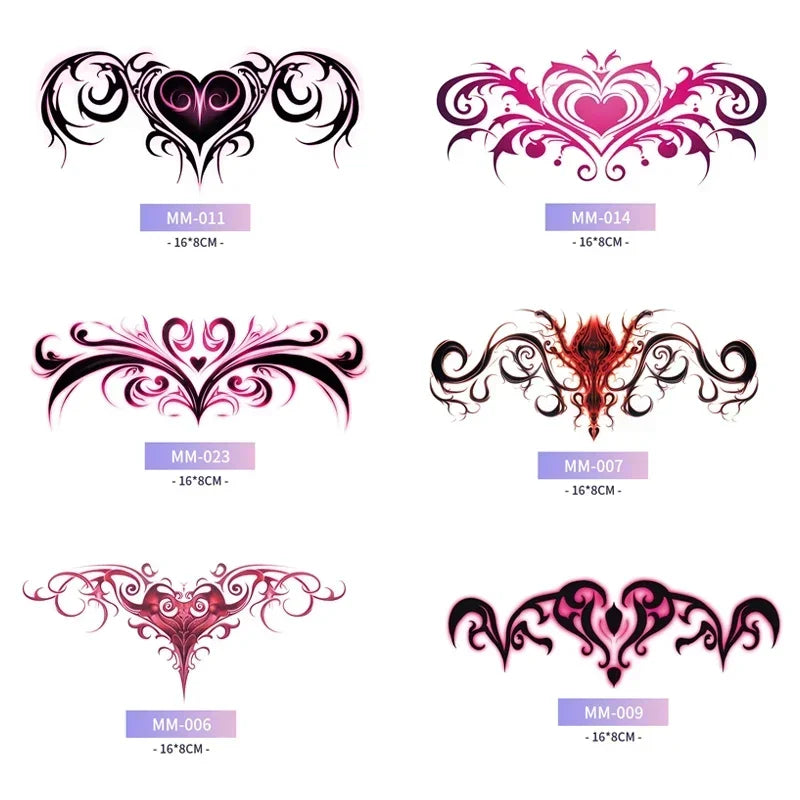 Rynx | 6-Piece Waterproof Tattoo Sticker Set Long-lasting Artificial Tattoo Girls 3D Artificial Sex Womb Tattoo for Women Temporary Abdomen섹스타투스티커 Product