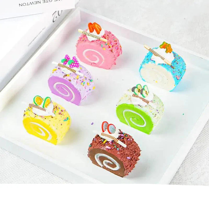 Lisslune | Playful Set of 6 Colorful PU Foam Cake Magnets for Creative Home Styling and Photography