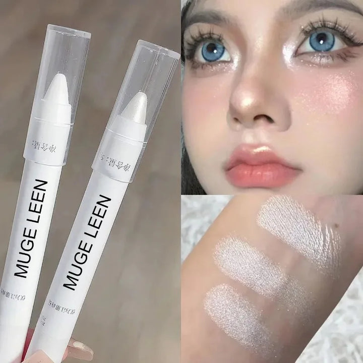 Rynx | Pearls Matte White Eyeliner Pencil Eye Head Brightening Flash Highlighter Eyeshadow Pencil Waterproof Lying Silk Caterpillar Pencil Cosmetics