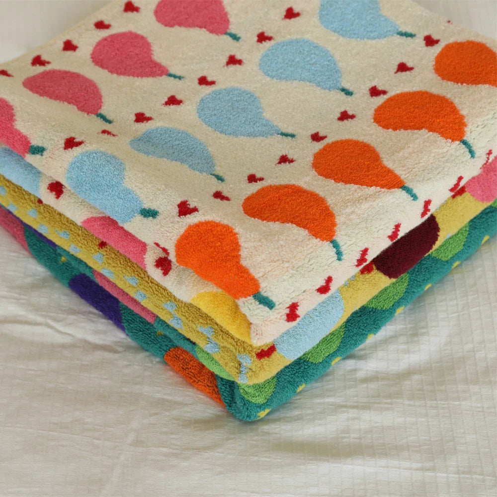 Rynx | Cute Fruit Pear Pattern Cotton Soft Face Towel for Kids Absorbent Bath Towel Comfortable Cotton Household Towel Beach Towels