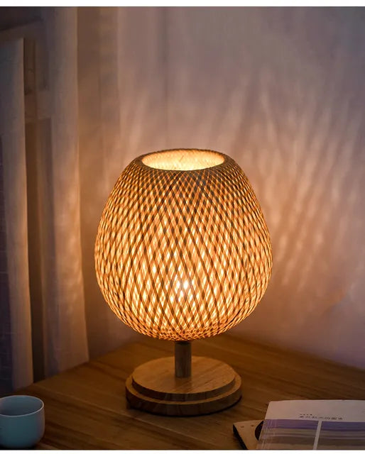 Lisslune | Rattan lamp - Stepless dimmable basket lamp for bedroom and living room decoration