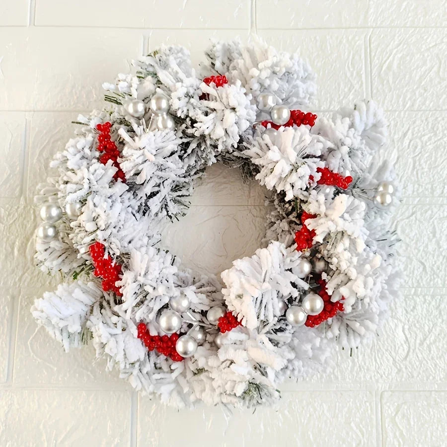 Rynx | Christmas Candle Wreath Party Desk Candle Holder Fireplace Home Candle Stand Plush Flower Wreath Holiday Decoration Accessories
