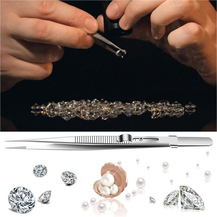 Lisslune | Delicate Task Precision Tweezers set with secure sliding lock mechanism