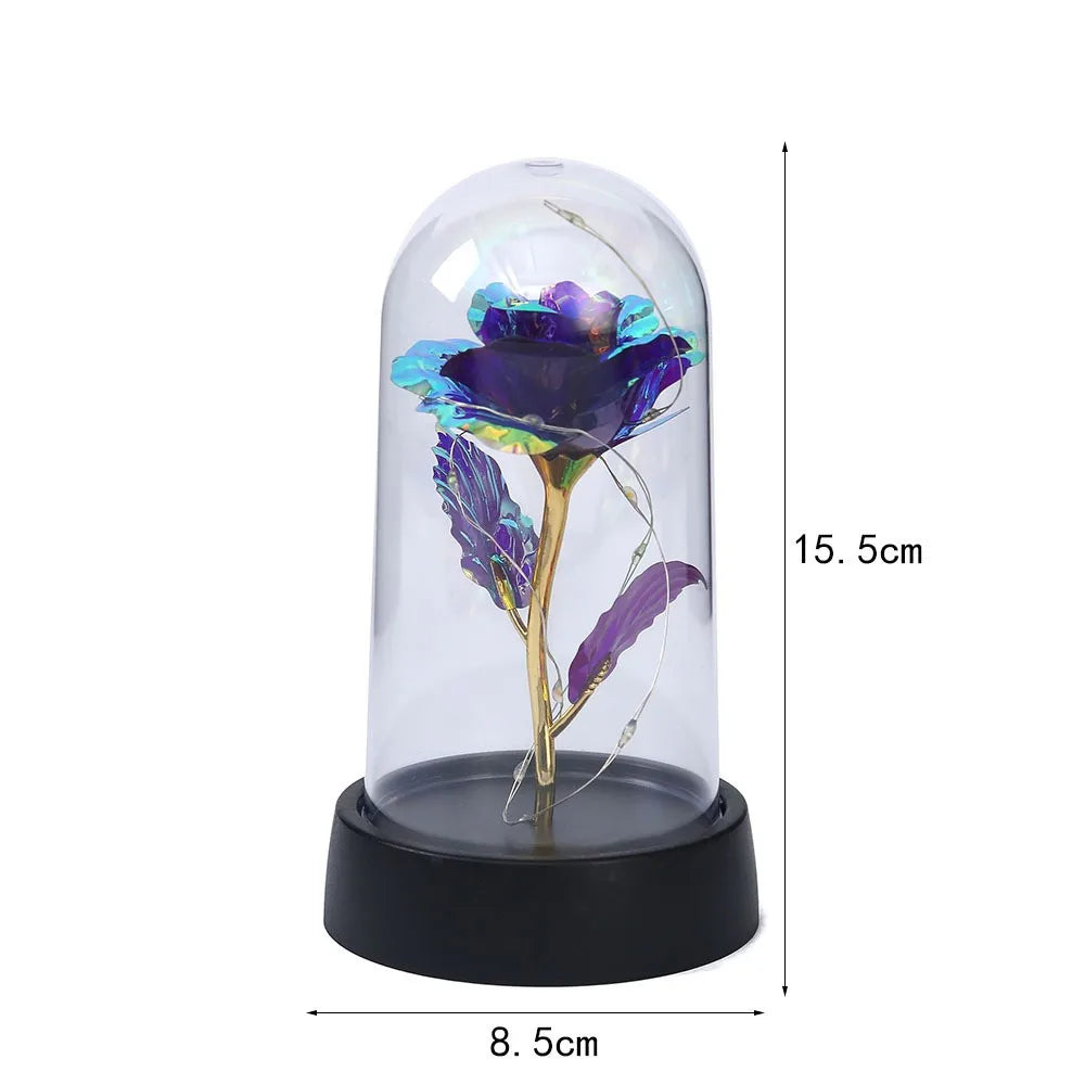 Rynx | 1pc Hot LED Enchanted Galaxy Rose Eternal Beauty Rose With Fairy Lights in Glass Dome for Valentine's Day Wedding Party Mother's Day