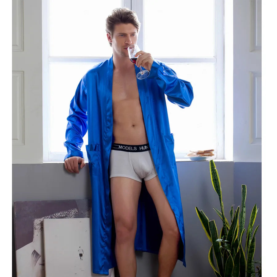 Lisslune | RelaxWear Bathrobe - Elegant Satin Bathrobe for Comfort