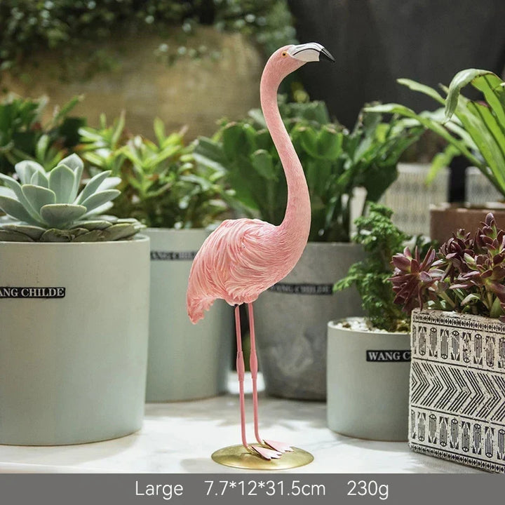 Lisslune | Nordic Flamingo Figurine Figure Statue Sculpture Living Room Office Wedding Party Ornaments Home Decor Decoration Accessories