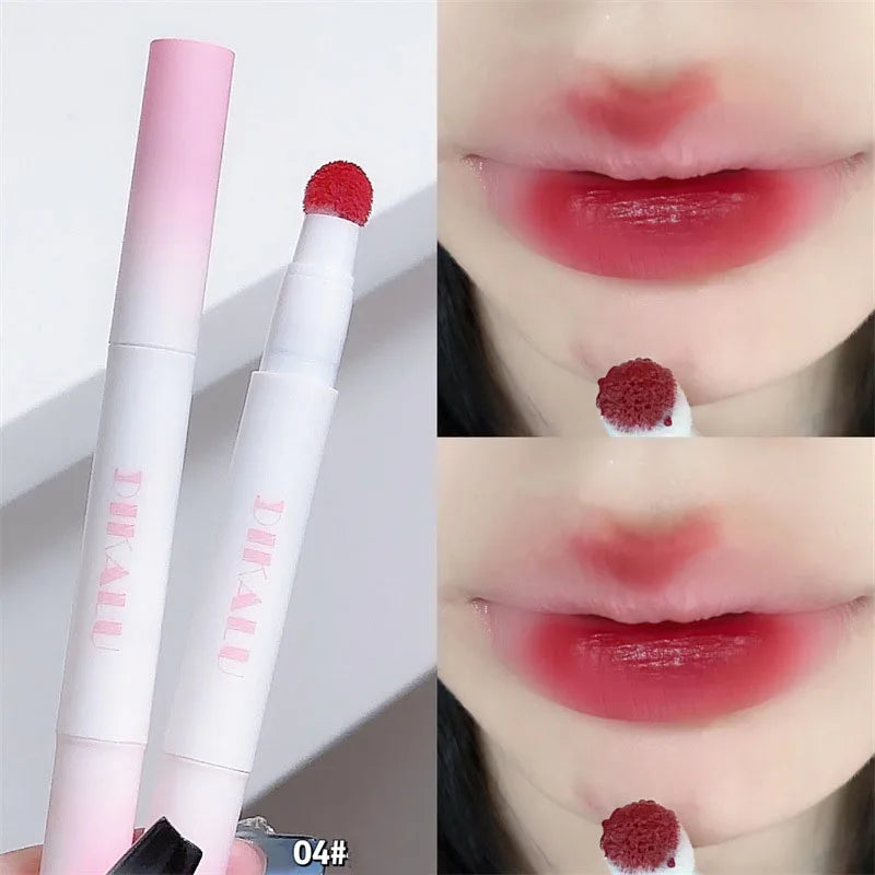 Rynx | Matte Lip Mud Air Cushion Lips Cream Brick Red Lip Lacquer Powder Lipstick Pen Non-Stick Cup Women's Lip Color Korean Makeup