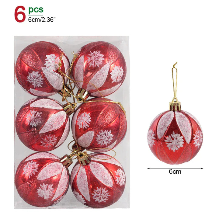 Rynx 1box Christmas balls Christmas tree decoration ball Xmas hanging tree ornament home party decor New Year gift Noel Navidad