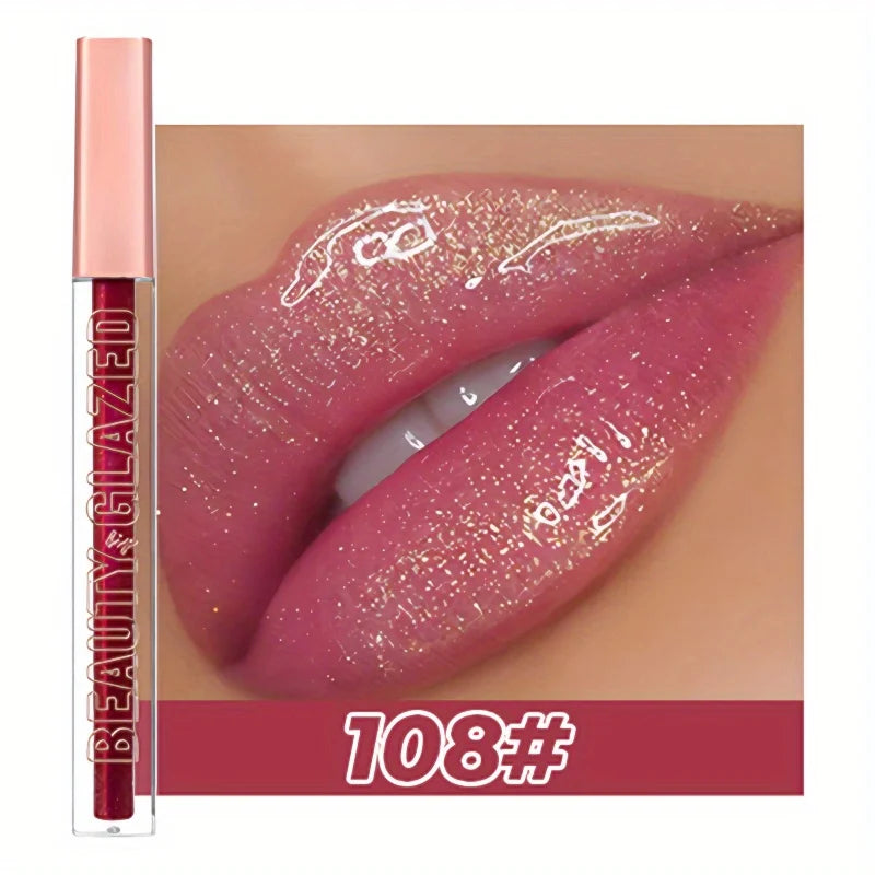 Rynx | Liquid Lipstick Chewy Golden Metallic Lip Gloss Shimmer Texture Golden Bling Glitter Lipstick Suitable Makeup Face Painting