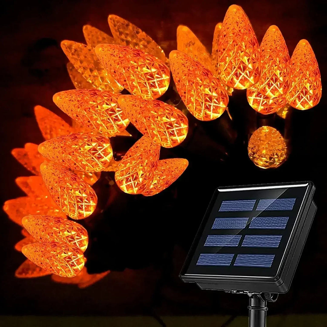 Lisslune | GlowLume Solar Powered C6 String Lights – Create A Magical Outdoor Decoration
