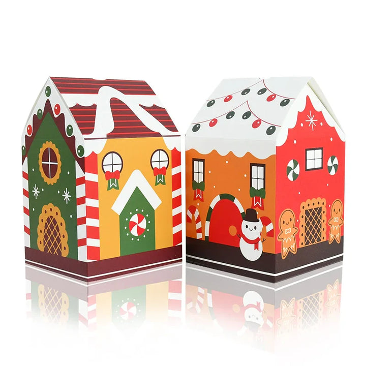 Rynx 4-piece Christmas House-shaped Candy Box Cartoon Merry Christmas Gift Packaging Chocolate Box Christmas 2025 New Year's Party Children's Gifts