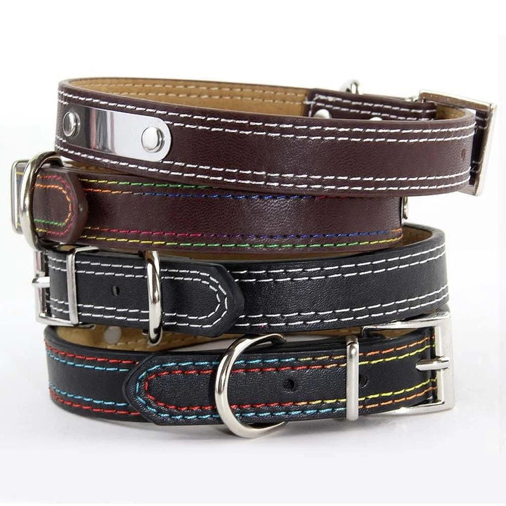 Lisslune | Glamorous Personalized Engraved Leather Dog Collar with Sparkling Accents