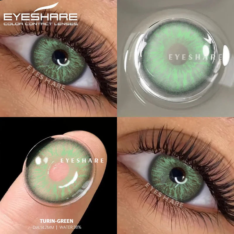 Rynx | 1 Pair of Contact Lenses in Natural Color for the Eyes Fashion Blue Lenses Gray Pupils Brown Lenses Annual Cosmetic Green Lenses