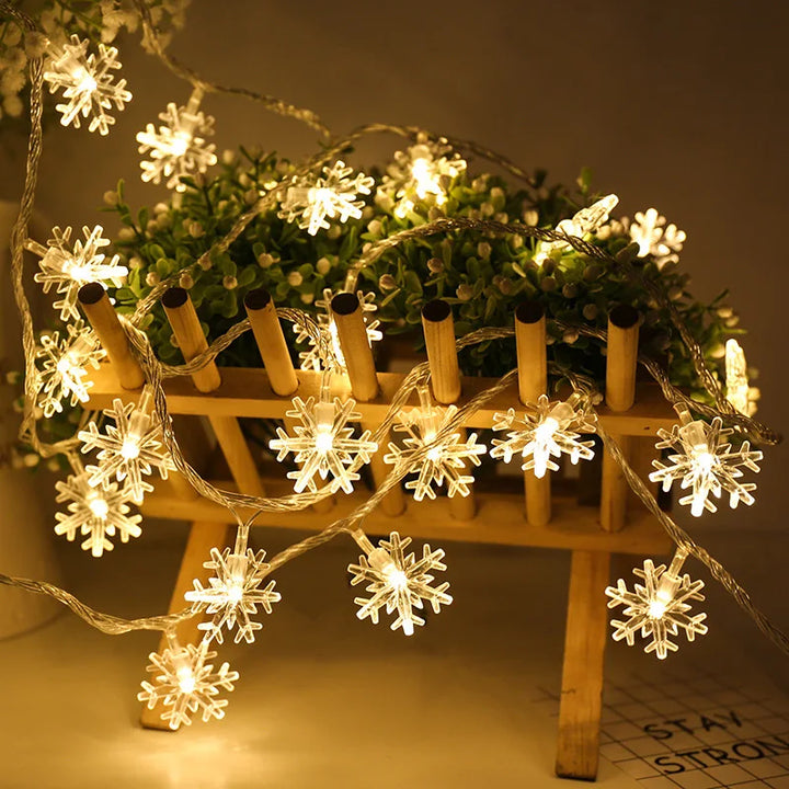 Rynx Snowflake LED Light Christmas Decorations For Home Hanging Garland Christmas Tree Decor Ornament Christmas Xmas Gift New Year