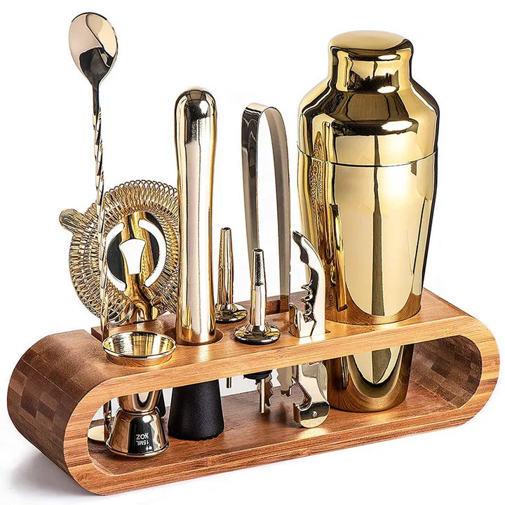 Lisslune | MixArt Metallic Bar Set | Elegant Cocktail and Bartender Set | Perfect Drinks Made Easy