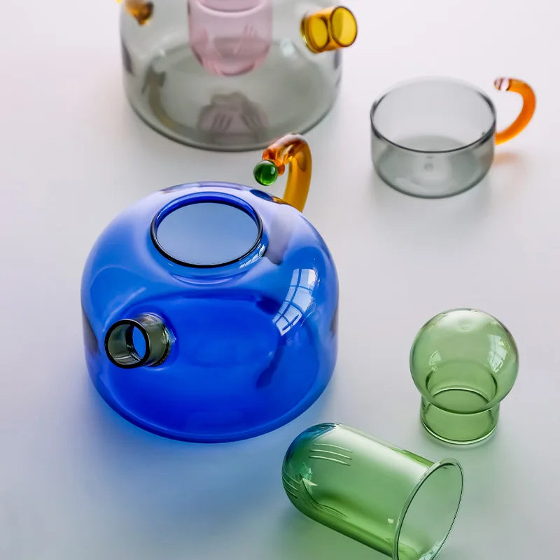 Lisslune | Contrasting Color Glass Tea Set