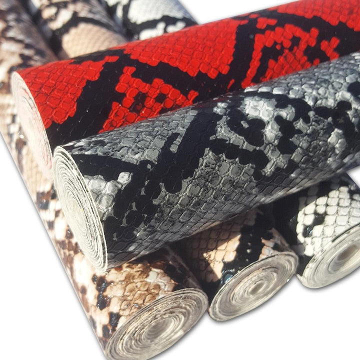 Lisslune | Exotic python pattern vegan leather roll for creative handmade accessories