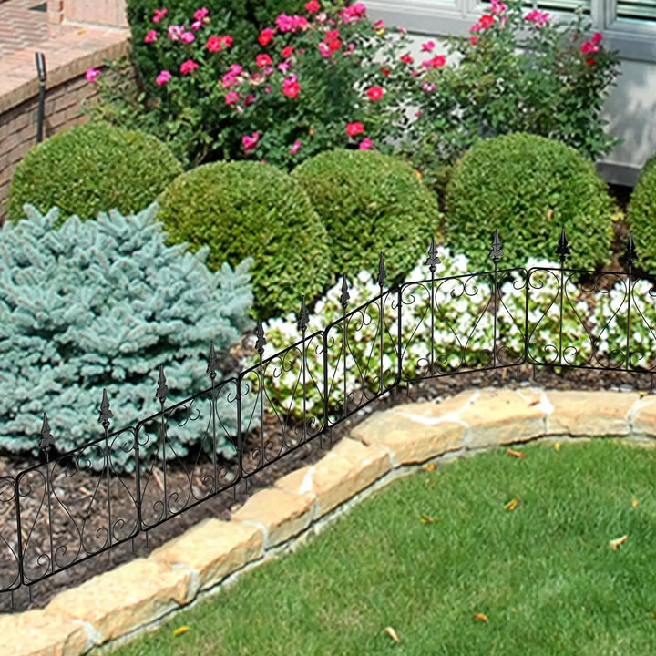 Rynx | 7 Panels Garden Animal Barrier Fence Stainless Steel Decorative Border for the Garden