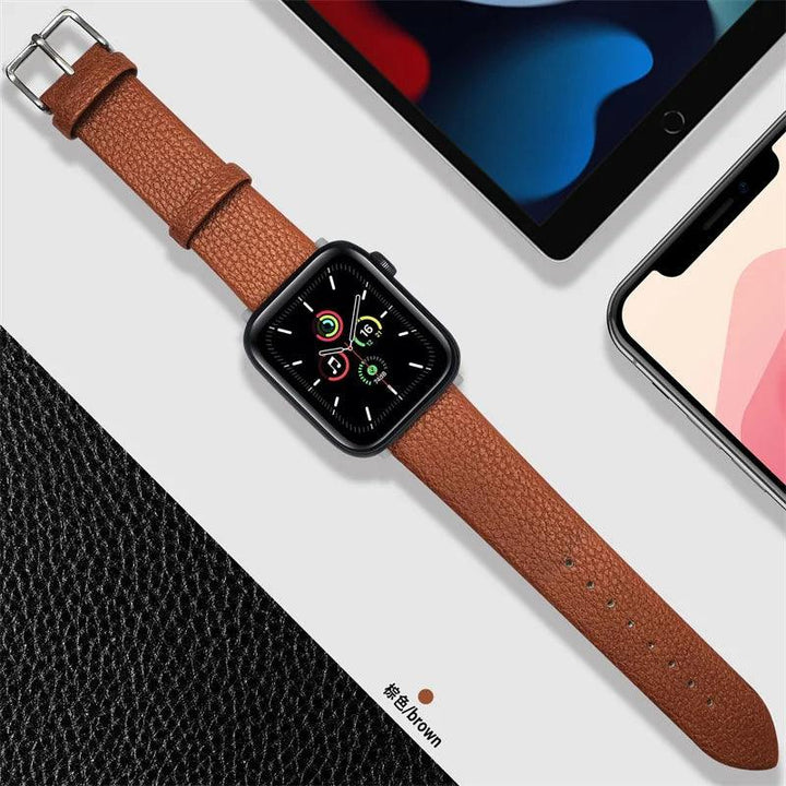 Lisslune | Crimson Glitter Leather Apple Watch Band - Luxe Sparkle Strap