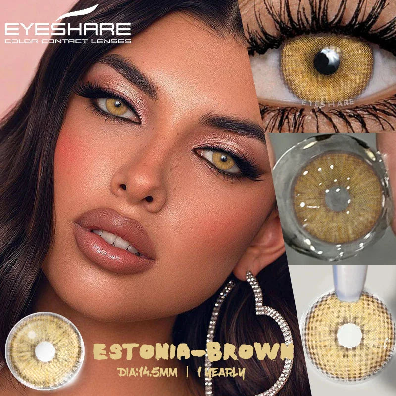 Rynx | 1Pair Fashion Colored Contact Lenses New Gray Lenses Blue Eye Contacts Cosmetic Green Eyelenses Annual Colored Eyelens