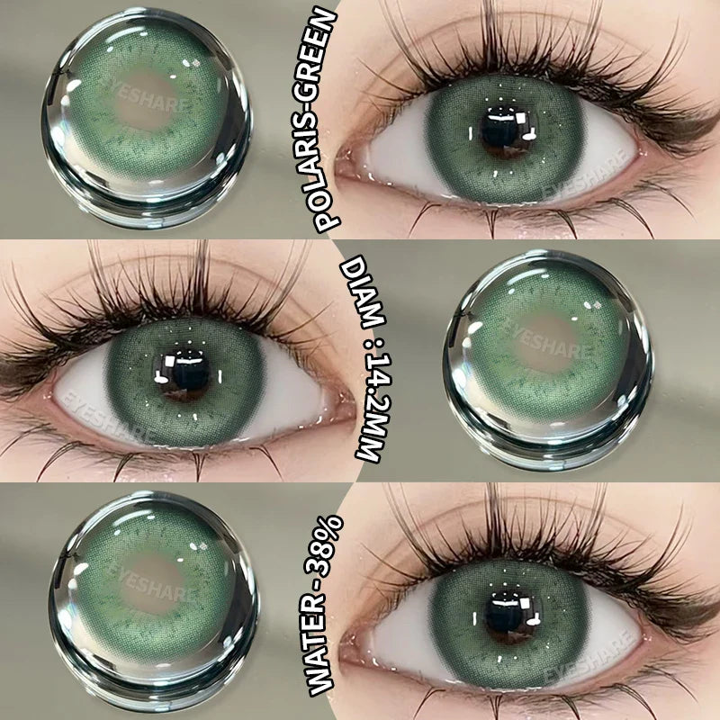 Rynx | New 1 Pair Contact Lenses Colored Contact Lenses Blue Colorful Beautiful Pupil Green Color Eye Lenses Annual Brown Contact Lenses