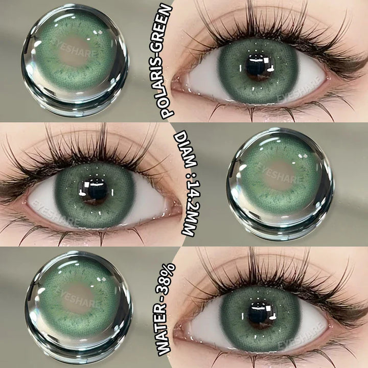 Rynx | New 1 Pair Contact Lenses Colored Contact Lenses Blue Colorful Beautiful Pupil Green Color Eye Lenses Annual Brown Contact Lenses
