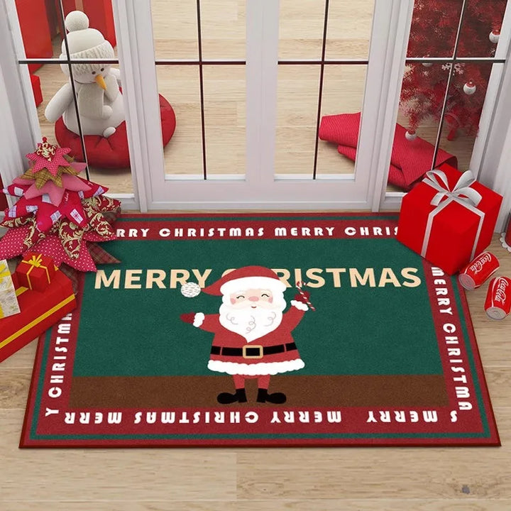 Rynx | Christmas Home Rug Holiday Decoration Doormat Cartoon Sweet Rug Santa Pattern Kids Mat Dirt-Repellent Rug