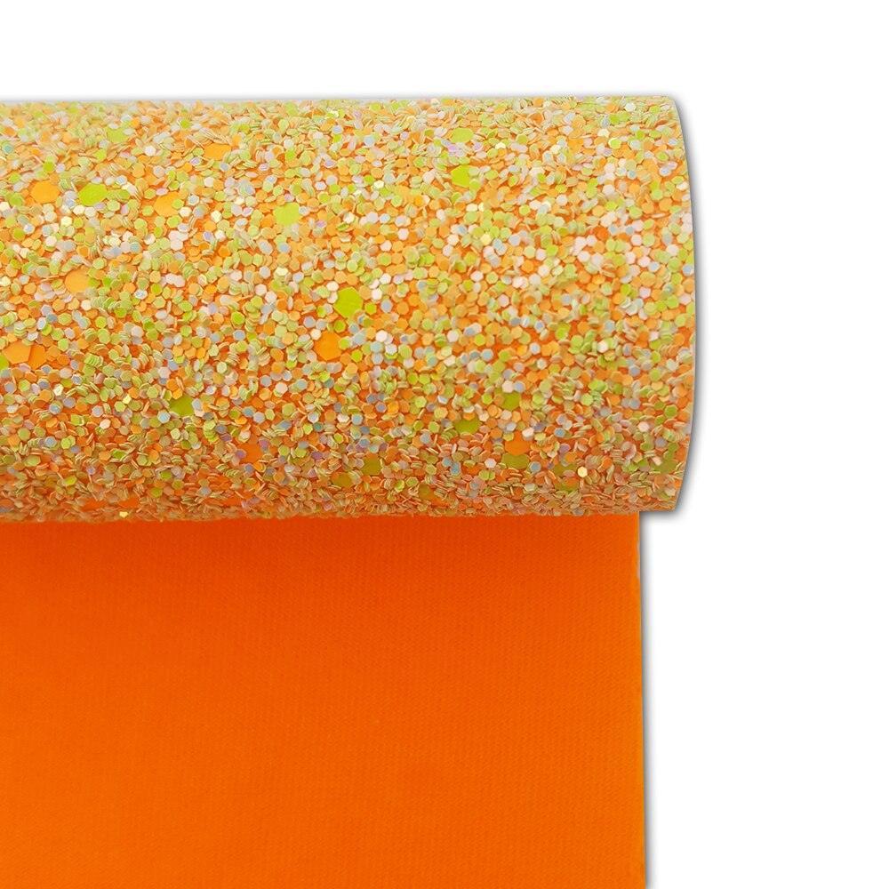 Lisslune | Lively Orange Glitter Faux Leather Craft Roll for Creative Projects