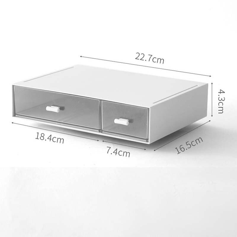 Lisslune | Slim stackable white plastic desk organizer for maximum efficiency at the workplace