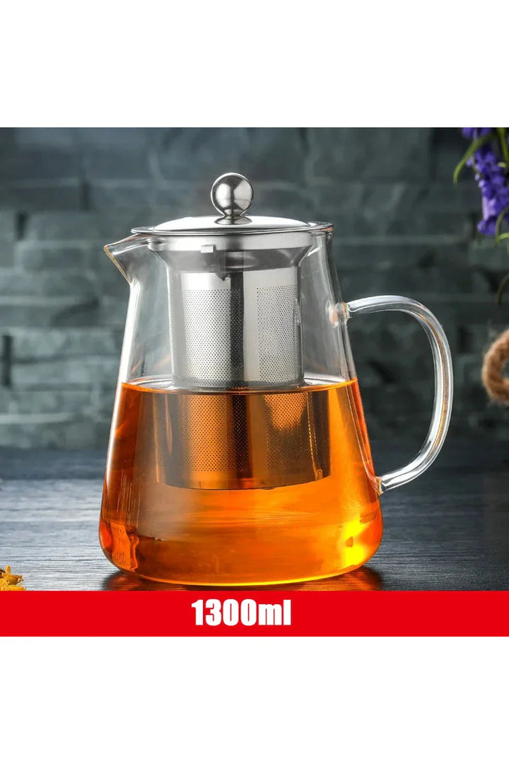 Lisslune | Stainless Steel Infuser Glass Teapot