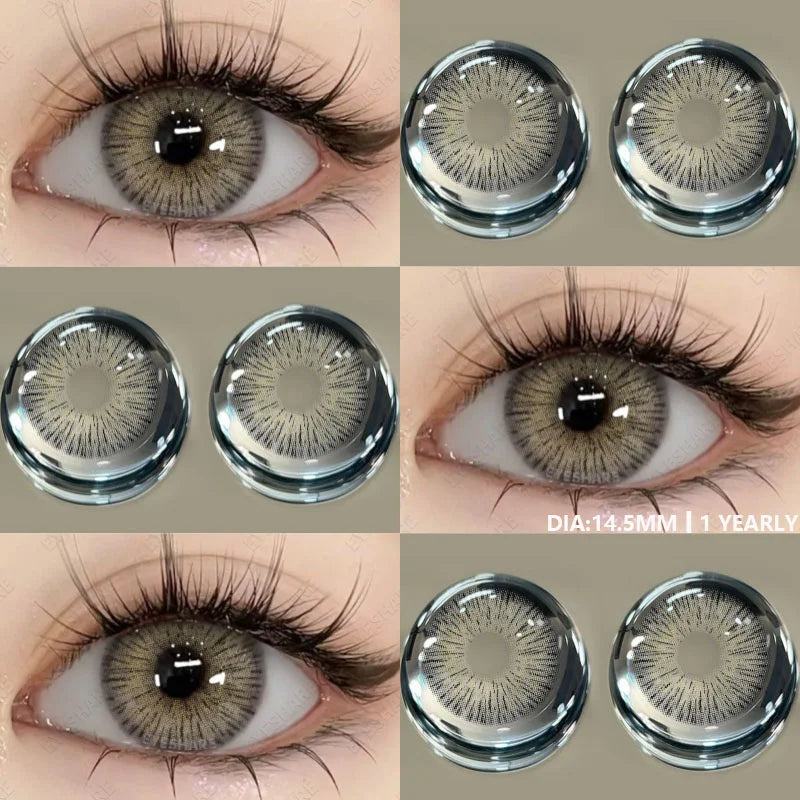 Rynx | 1 Pair Brown Natural Eye Lenses Color Contact Lenses for Eyes Green Lenses Blue Eye Contacts Annual Cosmetic Gray Pupils