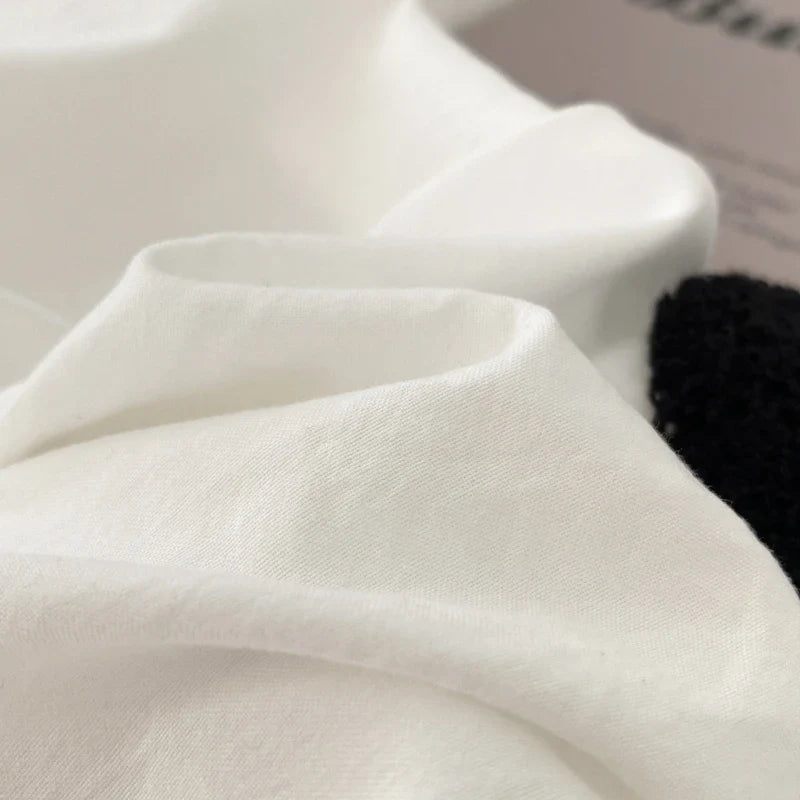 Rynx | Simple Style Bedding Set Towel Embroidered Duvet Cover Set Breathable Bedding Queen Size Bed Sheet Set Home Bedding 이불세트