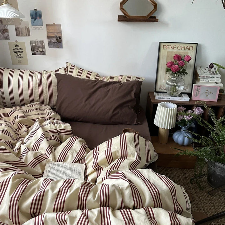 Rynx | Bedding duvet cover stripes boys girls twin queen size duvet cover pillowcase bedding adult fashion home textiles Nordic sling